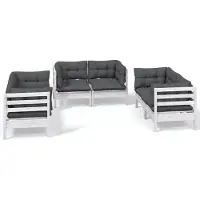 vidaXL 6-tlg. Garten-Lounge-Set mit Kissen Massivholz Kiefer