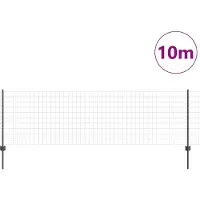 vidaXL Euro-Zaun mit Pfosten 10 x 0,8 m PVC-beschichteter Stahl Grau