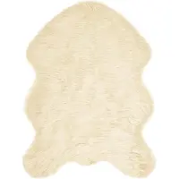 vidaXL Kunstschaffell Teppich Tafalla Creme 80 x 120 cm Polyester