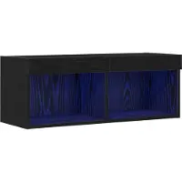 vidaXL TV-Schrankset mit LED Schwarz Eichen-Optik 80 x 30 x 30 cm