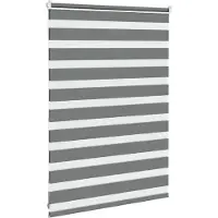 vidaXL Doppelrollo Dunkelgrau 115x100 cm Stoffbreite 110,9 cm Polyester