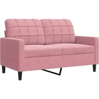 vidaXL 4-tlg. Sofagarnitur mit Kissen Rosa Samt