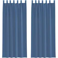 vidaXL Voile Vorhänge mit Stangentaschen 2 Stk. Königsblau