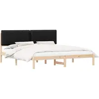 vidaXL Bettgestell mit gepolstertem Kopfteil Schwarz 200 x 200 cm