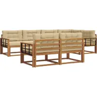 vidaXL Outdoor-Sofagarnitur mit Kissen 7 pcs Natur und Beige