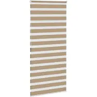 vidaXL Doppelrollo Sandbraun 115x200 cm Stoffbreite 110,9 cm Polyester