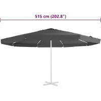 vidaXL Ersatzbezug für Sonnenschirm Anthrazit 515 cm