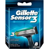Gillette Sensor3, Männer, , Sensor3, Schwarz, 8 Stück(e)