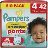 Pampers Windeln premium protection BIG PACK Größe Gr.4 (9-15 kg) für Babys und Kleinkinder, 42 St. 8700216679336