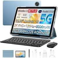 Blackview Zeno 10 Tablet 11" 2K FHD 90 Hz, Dual-SIM 4G+WLAN 5G, 24 GB (8+16) RAM + 128 GB ROM, 8800 mAh, PC-Modus, Widevine L1, Face ID, 13 MP + 16 MP, GPS, OTG mit Tastatur und Stylus, Blau