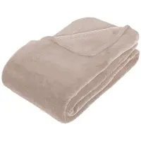 Atmosphera Leinen Microfaser Plaid 180x230, beige