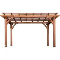 Backyard Discovery Pergola aus Holz 305 x 426 cm | Terrassenüberdachung freistehend für den Garten | Pavillon / Gartenpavillon / Holzpergola