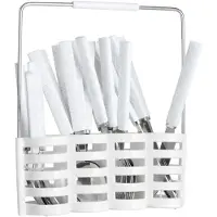 Secret De Gourmet Besteckset 24 Elemente mit Ständer weiß silber 24,5 cm x 21,5 cm x 7 cm