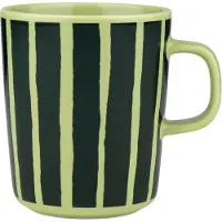 Marimekko - Oiva Piccolo Becher mit Henkel, 250 ml, pear / dark green