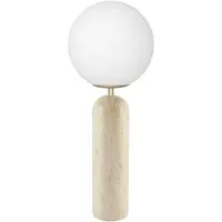 Globen Lighting Tischlampe Torrano, creme / amber, für Wohn- / Esszimmer, Stein, Design, Tischlampe