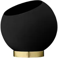 AYTM Globe Pflanzentopf Ø37xH32,3 Black - , Schwarz, für Schlafzimmer, Aluminium