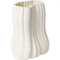 Ferm Living Moire Vase H20 Off-White - , Weiß, für Wohnzimmer, Stein