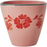 Rice Keramik Becher Handbemalt Blumenmuster in rosa | Gr.: onesize