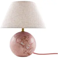 Globen Lighting Tischlampe Castello, creme / amber, für Wohn- / Esszimmer, Textil / Stoff / Seide, Design, Tischlampe