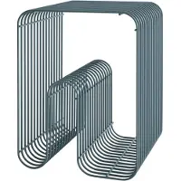AYTM Hocker Curva, staubblau, Stahl, 32 cm lang - , Curva, Blau, Metall