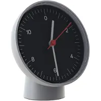 HAY Table Clock Tischuhr schwarz/weiß Kunststoff Höhe 14cm - , Table Clock, Schwarz, für Wohnzimmer, Aluminium, Design