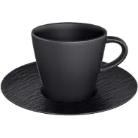 Villeroy & Boch Espressotasse und Untertasse Manufacture Rock - Schwarz - 60 ml