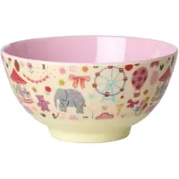 Rice - Melamine Bowl with Fun Fair Print - Pink - Medium