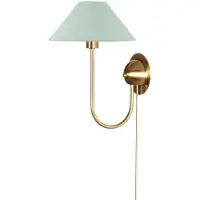 Globen Lighting Wandleuchte IRIS, grün, Höhe 32 cm IRIS, grün, für Wohn- / Esszimmer, Textil / Stoff / Seide, Vintage