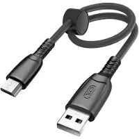 XO , USB / Micro-USB 6A Kabel 480Mbps Datenübertragung 25cm, Schwarz