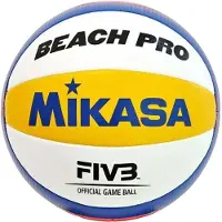 MIKASA - "Pro BV550C" Volleyball, Strand PP7202 (5) (Weiß/Blau/Orange)