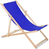 Greenblue Liegestuhl aus Buchholz ohne Armlehne Sonnenliege Gartenliege 110kg BLAU