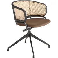 ANGEL CERDA SL Angel Cerdá Drehstuhl aus Rattan und braunem Samt 4129