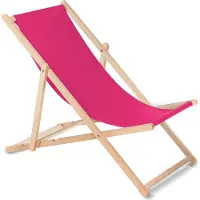 Greenblue Liegestuhl aus Buchholz ohne Armlehne Sonnenliege Gartenliege 110kg rosa