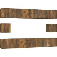 vidaXL 6-tlg. TV-Schrank-Set Räuchereiche Holzwerkstoff