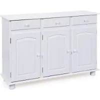 Ebuy24 Livra Sideboard 3 Schubladen, 3 Türen, weiss.