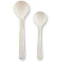 Vt wonen Salatbesteck Salatbesteck Keramik Offwhite (2er Set)