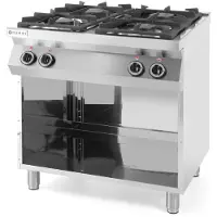Hendi Kitchen Line 4-Flammen-Gasherd auf offenem Sockel B 800mm T 700mm