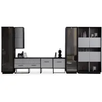 Xl Moebel Gmbh Designer Schwarze Wohnwand Holzschränke Wohnzimmer Vitrinen