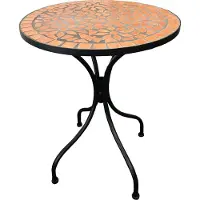 Mojawo Mosaik Tisch Bistrotisch Gartentisch Balkontisch Ø60cm Terrakotta