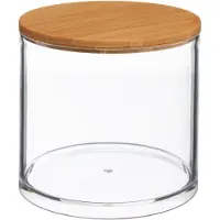 5 Five Runder Aufbewahrungsbehälter mit Bambusdeckel Five - Selena - Transparent - Stapelbar | Mit Deckel