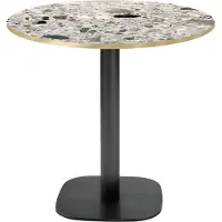 Restootab Runder Tisch Ø 70 cm – Rundes Terrazzo-Cepp-Modell mit Messingkanten