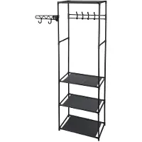 Wellhome - Kleiderschrank mit Regalen, schwarz, 170cm