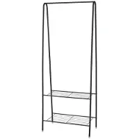 Wellhome - Garderobenständer aus Metall mit 2 Ablagen 152cm