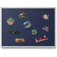 Tulup Magnettafel Bedruckte Magnettafel für die Wand Farbe Dunkelmarineblau 70x50 cm Magnettafel Metall mit Rahmen Silberner Rahmen