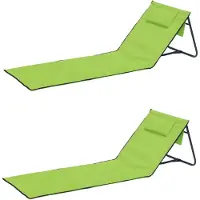 Linder Exclusiv GmbH Strandliege Strandmatte Matte Badematte Liege faltbar Tasche hellgrün 2er Set