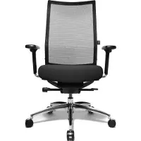 Wagner Ergo Medic 100-2 Bürostuhl mit Armlehnen poliert/schwarz ergonomisch mit bewegter Sitzfläche