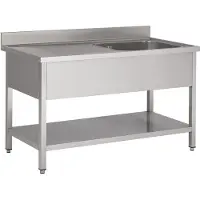Chefgastro 700 Spültisch Grundboden 1 Rechts 1400 BxTxH 1400x700x850mm