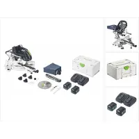 Festool KSC 60 EB 5,0 I-Plus KAPEX Akku Kapp Zugsäge 18 V / 36 V 216 mm ( 577665 ) Brushless + 2x Akku 5,0 Ah + Doppelladegerät + Systainer