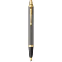 Parker - IM Ballpoint Pen - Grey Lacquer with Gold Trims - Medium Point - Blue Ink Refill - Gift Box