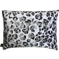 Casa Padrino Luxus Wohnzimmer Deko Kissen Milwaukee Weiß / Schwarz / Grau 35 x 55 cm - Feinster Samtstoff - Luxus Kollektion